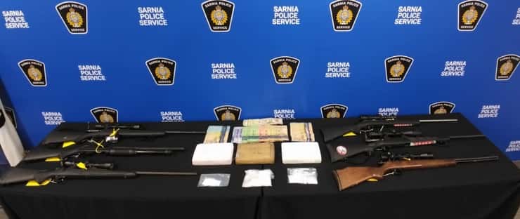 SPS seize weapons as part of Project Bullpen (Photo courtesy of Sarnia Police Service)