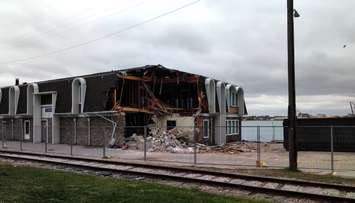 Law building being torn down at Ferry Dock Hill in Sarnia. May 2020. (Photo by Sarnia Mayor Mike Bradley)
