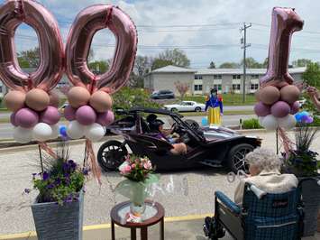 100th birthday parade for Lillian Price. May 22, 2020 (Photo provided by Jenica Tanguay)