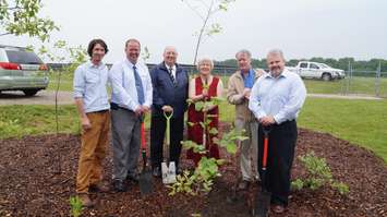 Ceremonial tree planting at Enbridge's restoration project announcement June 12, 2015 (BlackburnNews.com Photo by Briana Carnegie)