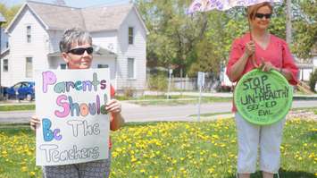Sarnia-Lambton Sex-ed Protest May 8 2015 (Photo by Briana Carnegie)