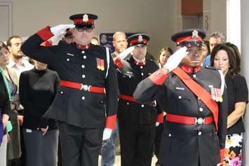 Windsor police honour Const. John Atkinson, nine years after his death, May 5, 2015. (Photo by Mike Vlasveld)