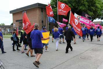 Paramedics protest CK`s proposed blending of Fire and EMS services, June 13, 2016 (Photo by Caryn Ceolin)