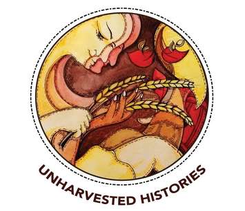 The logo for Unharvested Histories by the Staging Our Histories group in Huron County.