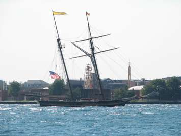 Tall ship  travels up the St. Clair River. (July 12, 2016) Photo submitted by Laura Austin