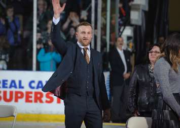 The Sarnia Sting Raise Steven Stamkos' Number 91 To The Rafters - Jan 12/18 (Photo Courtesy of Metcalfe Photography)