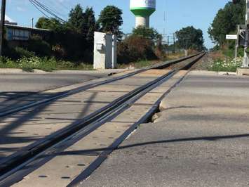 CP Railway crossing on Keil Drive South in Chatham. August 9, 2019. (Photo by Matt Weverink)