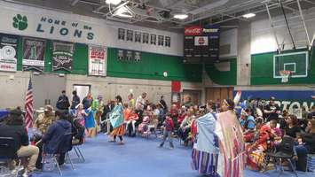 Lambton College's 26th annual Pow Wow in the college gymnasium. April 5, 2018. (Photo by Colin Gowdy, Blackburn News)