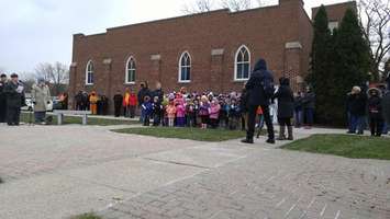 Members of the community gathered at the Aamjiwnaang First Nation Cenotaph for the annual Remembrance Day ceremony. November 10, 2017 (BlackburnNews.com Photo by Colin Gowdy)