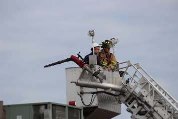 Fire officials are investigating a fire at a restaurant at the corner of Erie St. E and Marentette Ave. in Windsor May 21, 2015.  (Photo by Adelle Loiselle)
