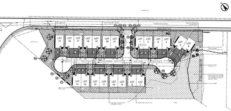 Plans for 21 dwelling subdivision at 1600 Venetian Blvd. Courtesy of Alan Merrington. 
