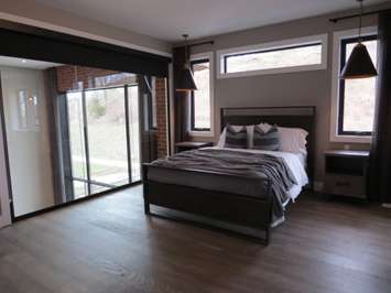 An upstairs bedroom inside the Dream Home at 2162 Ironwood Rd. (Photo by Miranda Chant, Blackburn News)