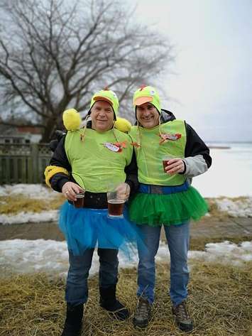 Bayside Brewing Company's first annual 'Chuck a Chicken' event in Erieau on February 23, 2019. (Photo courtesy Brent Wilken)