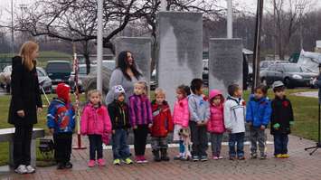 Local Kindergarten children started the ceremony in singing 