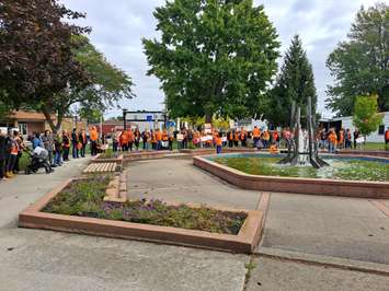 Healing walk and gathering in Wallaceburg. (Photo by Paul Pedro)