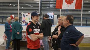 Michael Marinaro speaks to fans during a meet-and-greet at the Point Edward Arena. June 3, 2018. (Photo by Colin Gowdy, BlackburnNews)