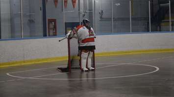 Braydon Bell in net for the Pt Edward Pacers (Photo by Jake Jeffrey