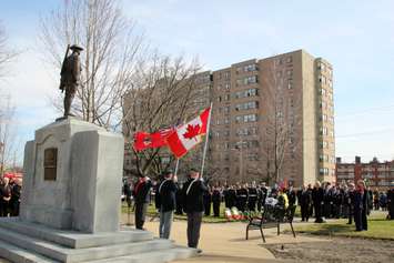 The 100th anniversary of the battle of Vimy Ridge is observed in Sarnia Apr. 2, 2017 (Photo by Dave Dentinger)