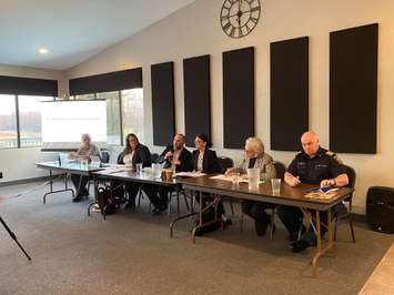 The Municipality of Chatham-Kent held a meeting at the Talbot Trail Golf Course in Wheatley on Wednesday, March 1, 2023. (Photo by Millar Hill)