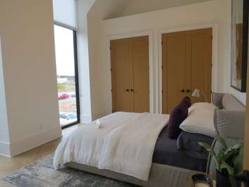 An upstairs bedroom at the Millstone Dream Home  on  Silver Creek Circle. (Photo by Miranda Chant, Blackburn News) 