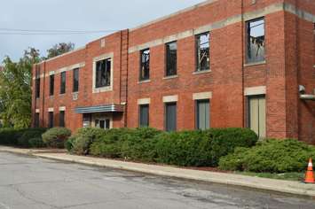 The burned out, hollow remains of the former Accucaps plant is seen on September 20, 2018. Photo by Mark Brown/Blackburn News.