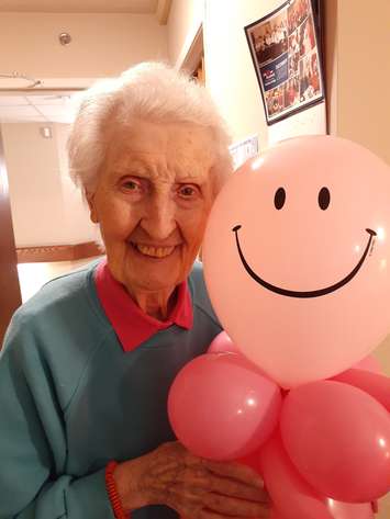 Balloon buddies delivered by Just Baskits and Balloon Decor to residents at Sarnia’s Rosewood Village Retirement Home. Photo courtesy of executive director Jenica Tanguay. January 2021.