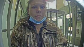 CK police are looking to identify this woman in connection to a fraud investigation in Wallaceburg. (Photo courtesy of Chatham-Kent police)