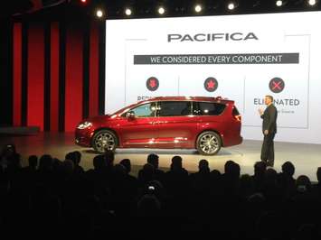 The new Chrysler Pacifica is unveiled at the North American International Auto Show, January 11, 2016. (Photo by Maureen Revait)