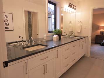 One of five washrooms inside the Dream Lottery home at 2397 Meadowlands Way. (Photo by Miranda Chant, Blackburn News)