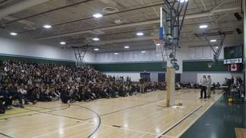 36th annual Irish Miracle Food Drive kick-off from St. Patrick’s High School in Sarnia. 3 December 2019. (BlackburnNews.com photo by Colin Gowdy)