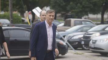 Maxime Bernier heading to an event at Sarnia Library Theatre. October 1, 2019. (BlackburnNews.com photo by Colin Gowdy)