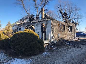 A home in the Sombra area destroyed by fire. January 6, 2020. (Photo provided by St. Clair Township Fire Department)