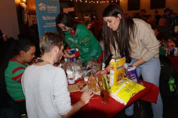 A team participates in Habitat for Humanity Sarnia-Lambton's Jingle Bell Build in 2024. Submitted photo.