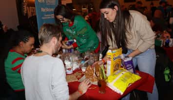 A team participates in Habitat for Humanity Sarnia-Lambton's Jingle Bell Build in 2024. Submitted photo.