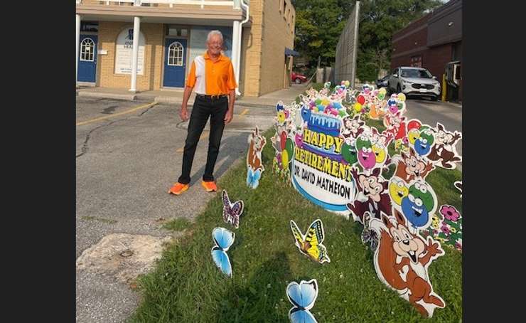 Dr. David Matheson celebrates retirement (Photo courtesy of Erin White)