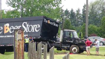 Another view of the truck involved in a multi-vehicle crash on Highway 40 at Countryview Line (Photo by Jake Kislinsky)