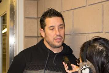 Windsor Spitfires Head Coach Bob Boughner, February 17, 2015. (Photo by Roy Kang)