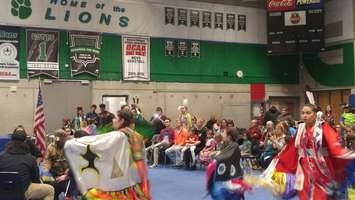 Lambton College's 26th annual Pow Wow in the college gymnasium. April 5, 2018. (Photo by Colin Gowdy, Blackburn News)