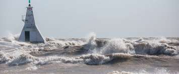 Strong waves in Lake Erie. (File photo courtesy of Cindy June via Facebook)