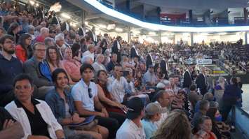 Several guests gathered to watch graduates cross the stage at Progressive Auto Sales Arena. June 8, 2022. (Photo by Natalia Vega)