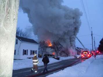 Brigden Structure Fire Feb. 16, 2015 (Photo submitted by Jim Hereygers)