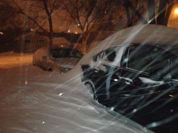A major winter storm dumped 30 cm of snow and created waist-high drifts across Sarnia-Lambton Feb. 2, 2015 (BlackburnNews.com photo by Dave Dentinger)