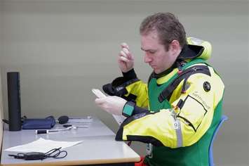 Dr. Erik Kroeker during the second series of aptitude tests. (Photo courtesy of © Canadian Space Agency)