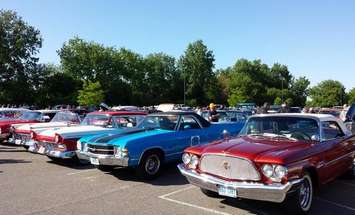 Cars line up for Retrofest's OLG Classic Car Cruise in Chatham. May 22, 2015. (Photo courtesy of Robyn Brady)
