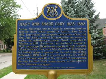 Plaque outside of the Chatham-Kent Black Historical Society & Black Mecca Museum in Chatham. (Photo submitted to OntarioPlaques.com by contributor Wayne Adam - Posted September, 2011)