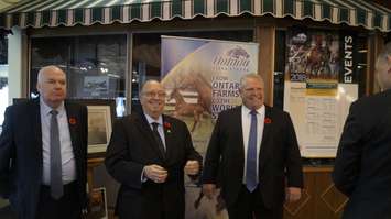 Premier Doug Ford and Sarnia-Lambton MPP Bob Bailey at Hiawatha Horse Park. November 2, 2018. (Photo by Colin Gowdy, BlackburnNews)