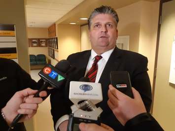 Windsor Regional Hospital president and CEO David Musyj speaks with reporters on March 5, 2020. Photo by Mark Brown/WindsorNewsToday.ca