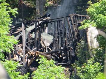All that remains of the Cedars historic mansion at 1266 Riverside Dr. in London, July 8, 2018. (Photo by Miranda Chant, Blackburn News)