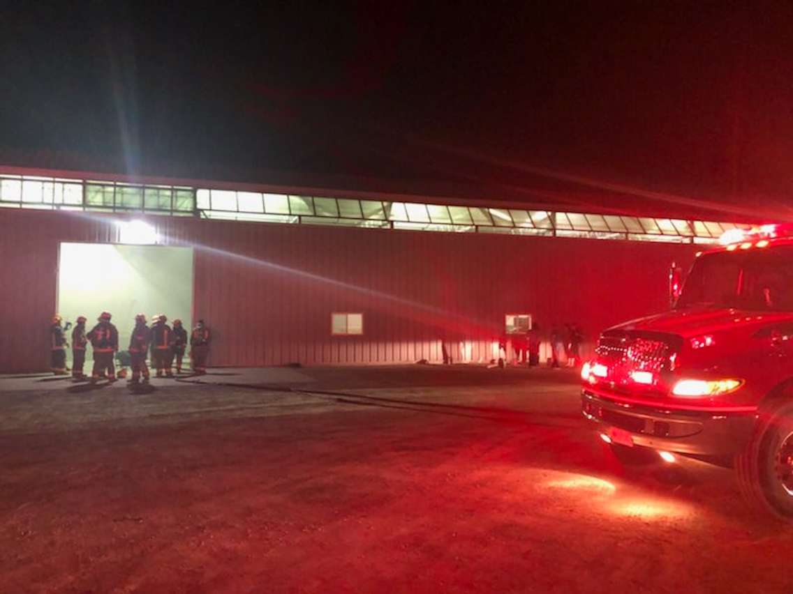 Firefighters respond to a the blaze at 29065 Connection Rd., just north of Baseline Rd.,in Chatham-Kent, August 29, 2018. (Photo courtesy of Chatham-Kent Fire and Emergency Services via Twitter)