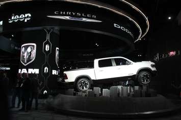 The 2019 Dodge Ram 1500 pickup truck is displayed at the North American International Auto Show in Detroit, January 15, 2018. Photo by Mark Brown/Blackburn News.
